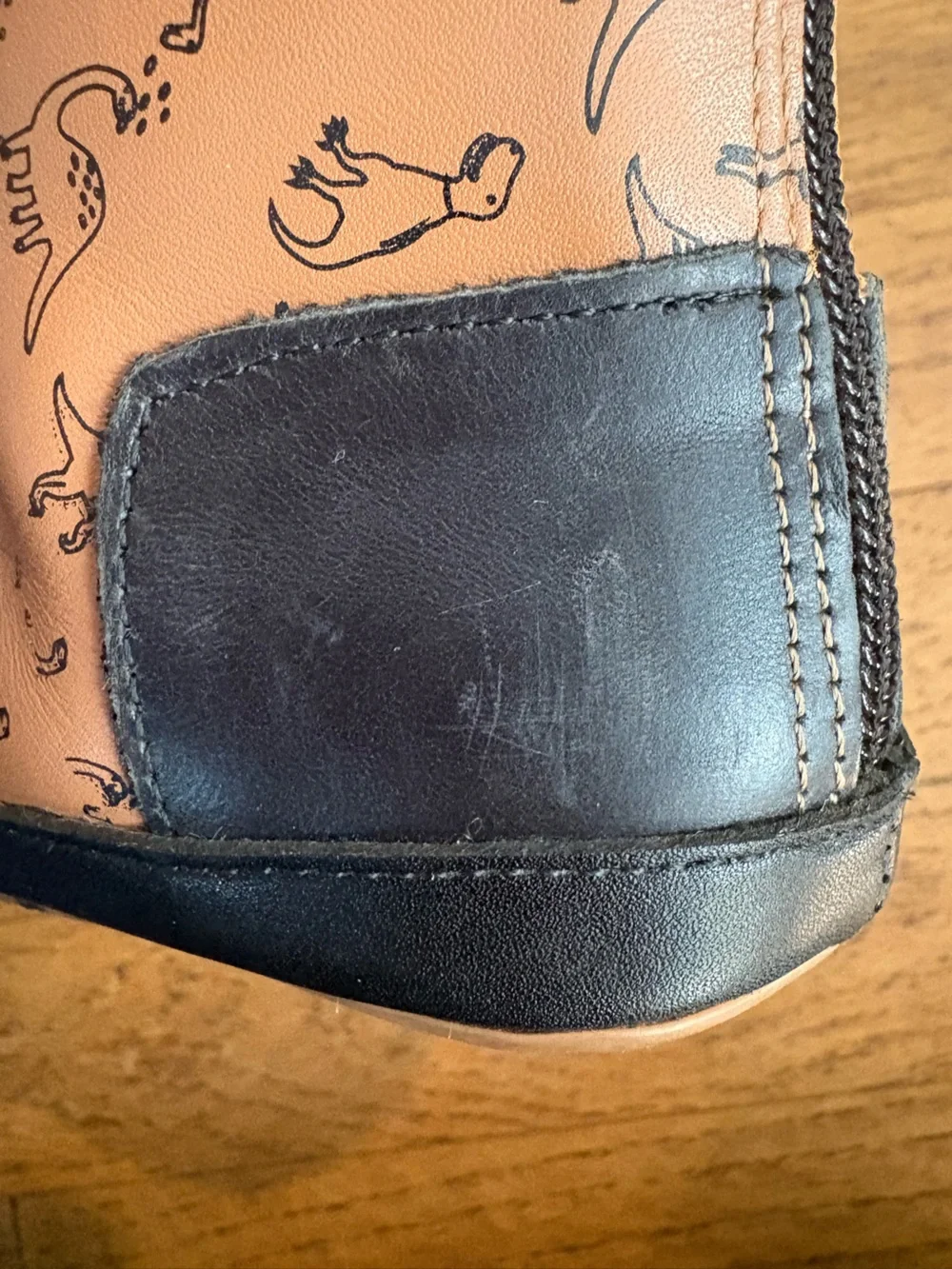 Little Love Bug Dexter Leather Dinosaur Boots